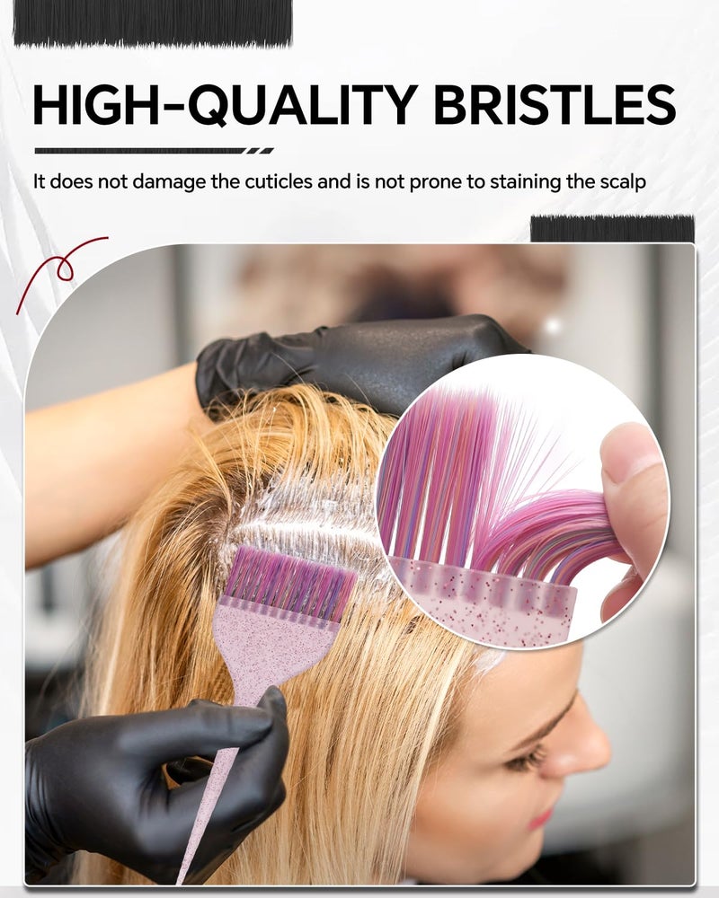 BarberTop 3 Pack Hair Color Brush Set - Professional Hair Dye Brush for Stylist, for Highlighting, Tint and Coloring Sections - Women Men Salon Use Home DIY Dyeing - Image 5